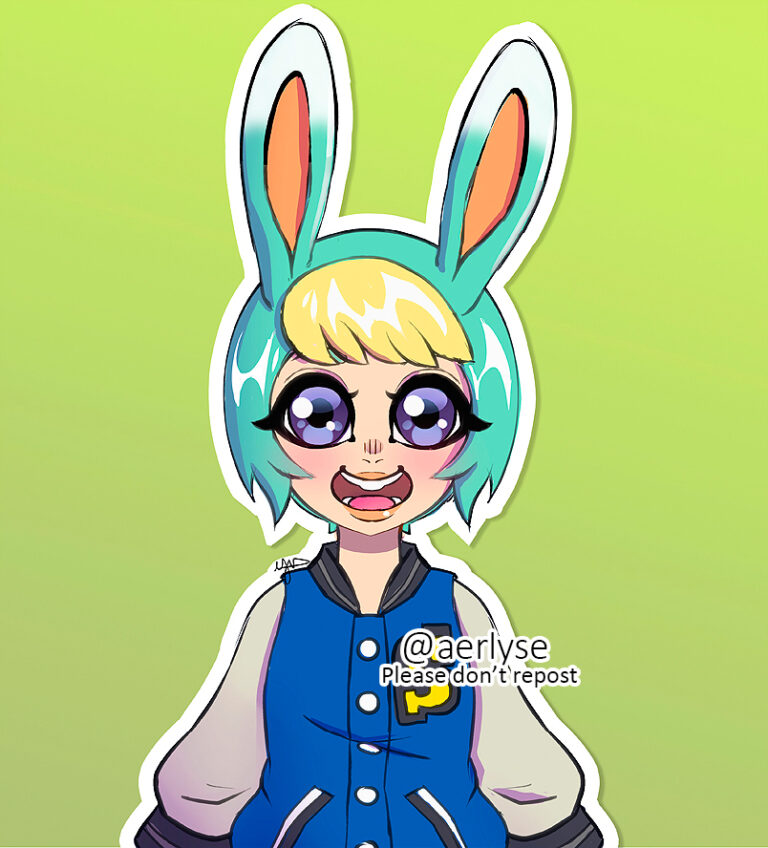 Dibujo de Sasha del Animal Crossing New Horizons humanizado