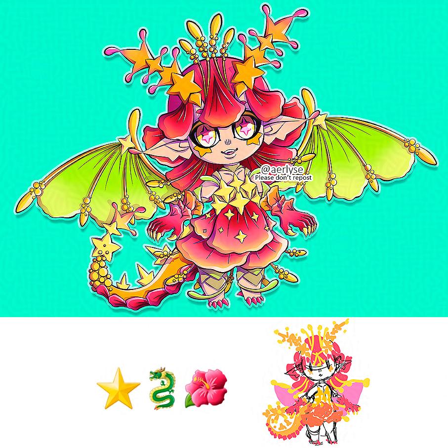 Starry Hibiscus Dragon